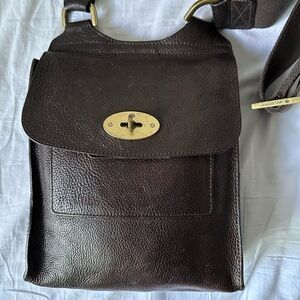 Mulberry Antony Chocolate brown leather crossbody bag